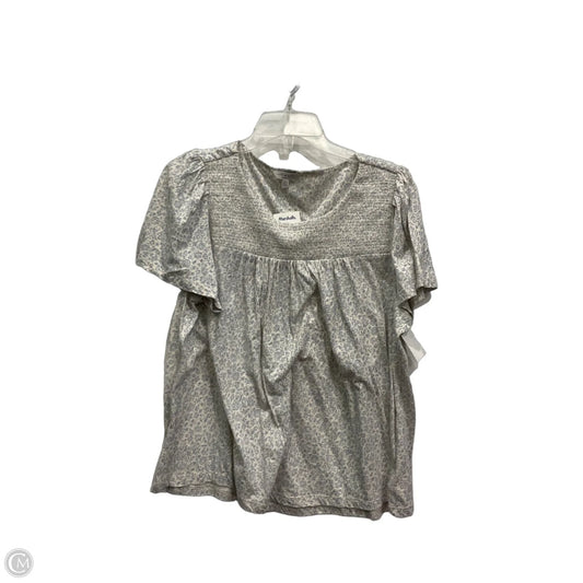 Top Short Sleeve By Lucky Brand In Blue & Cream, Size: L