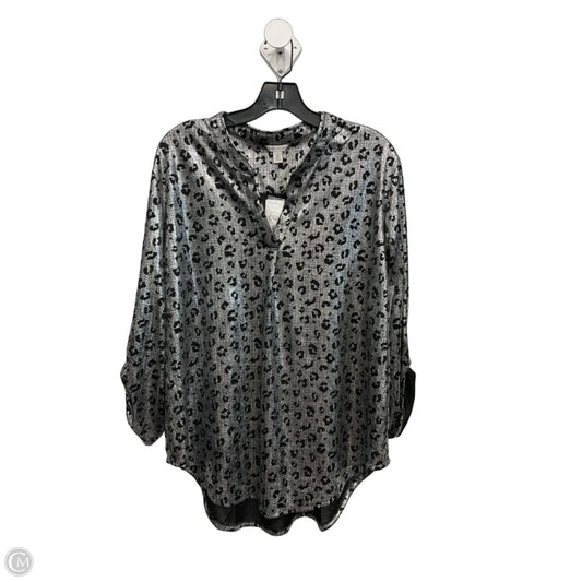 Top Long Sleeve By Cato In Black & Silver, Size: Xl