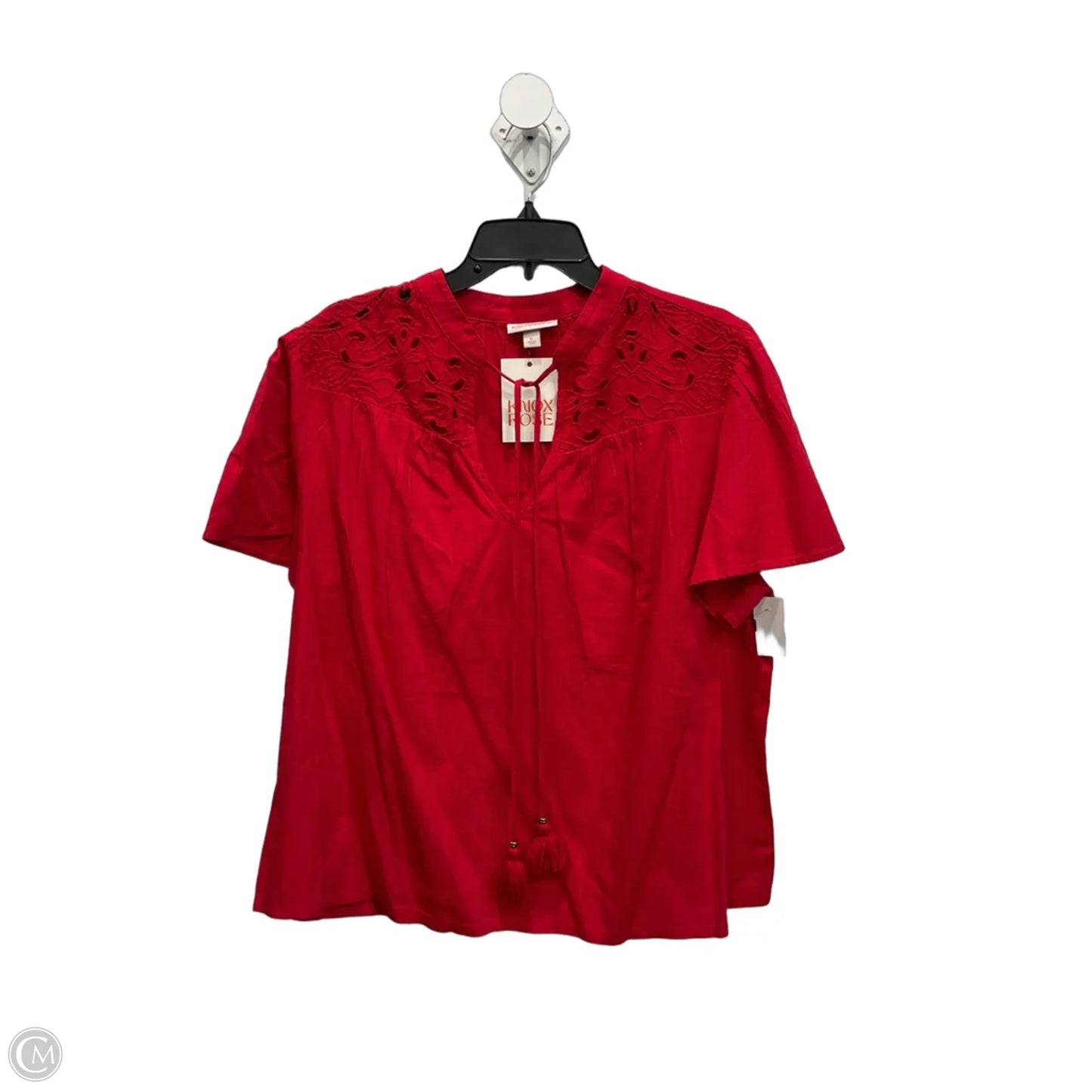 Top Short Sleeve By Knox Rose In Red, Size: Xl