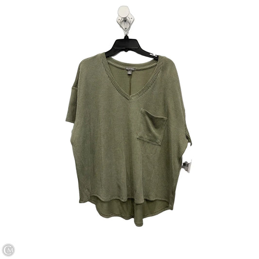 Top Short Sleeve By Falls Creek In Green, Size: 2x