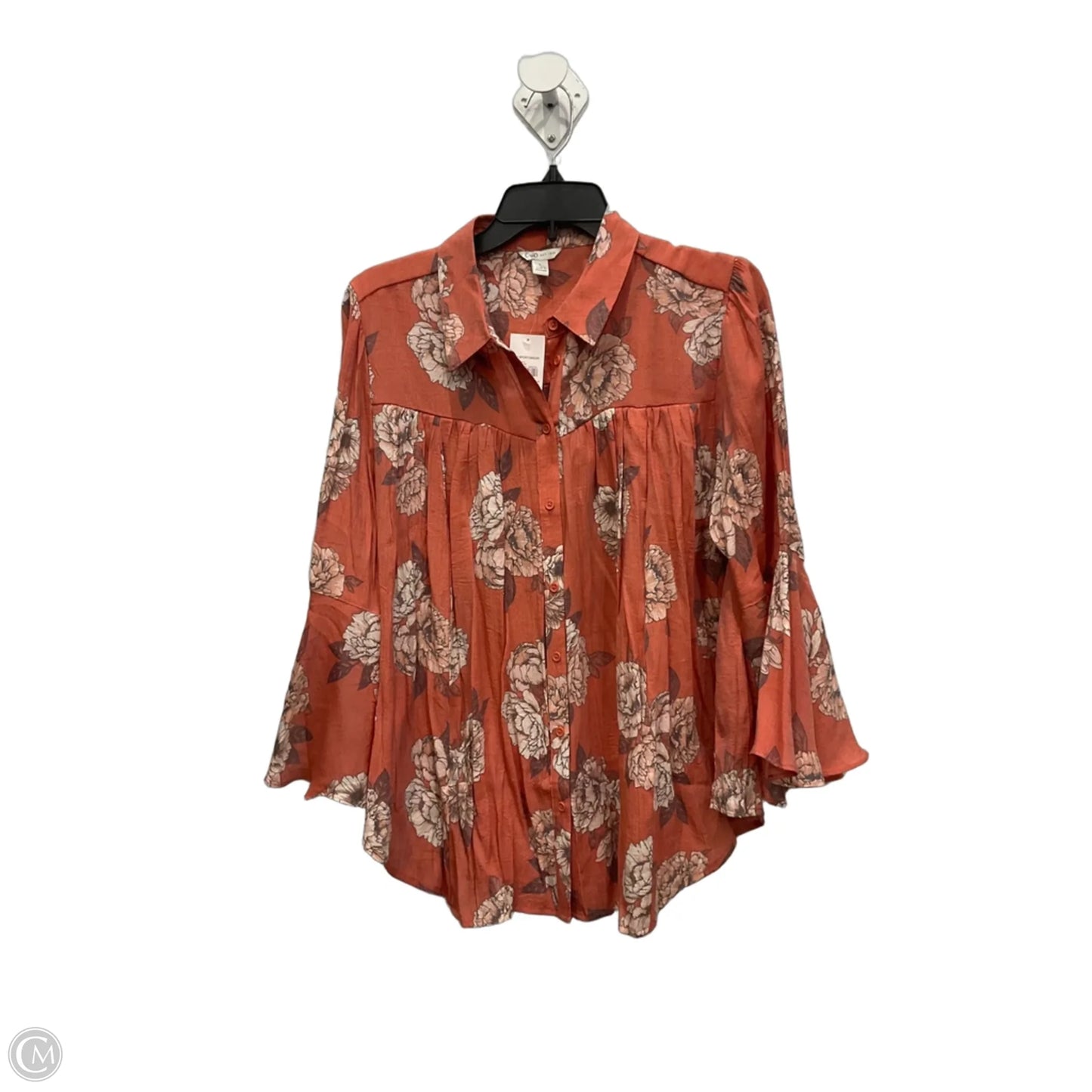 Blouse 3/4 Sleeve By Cato In Floral Print, Size: L