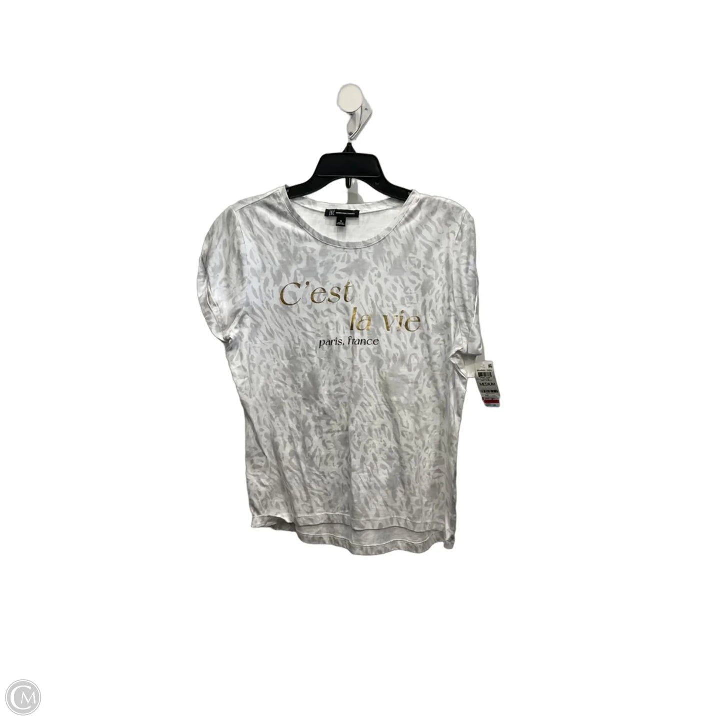 Top Short Sleeve By International Concepts In Grey, Size: M
