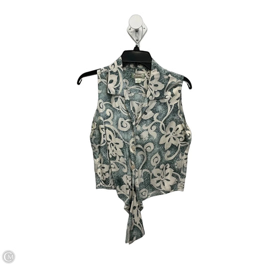 Blouse Sleeveless By Tommy Bahama In Green & White, Size: S