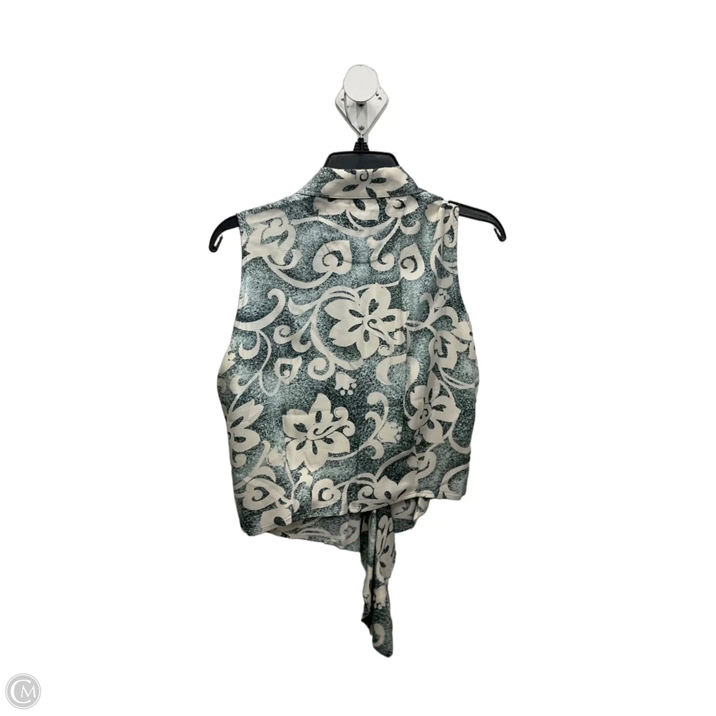 Blouse Sleeveless By Tommy Bahama In Green & White, Size: S