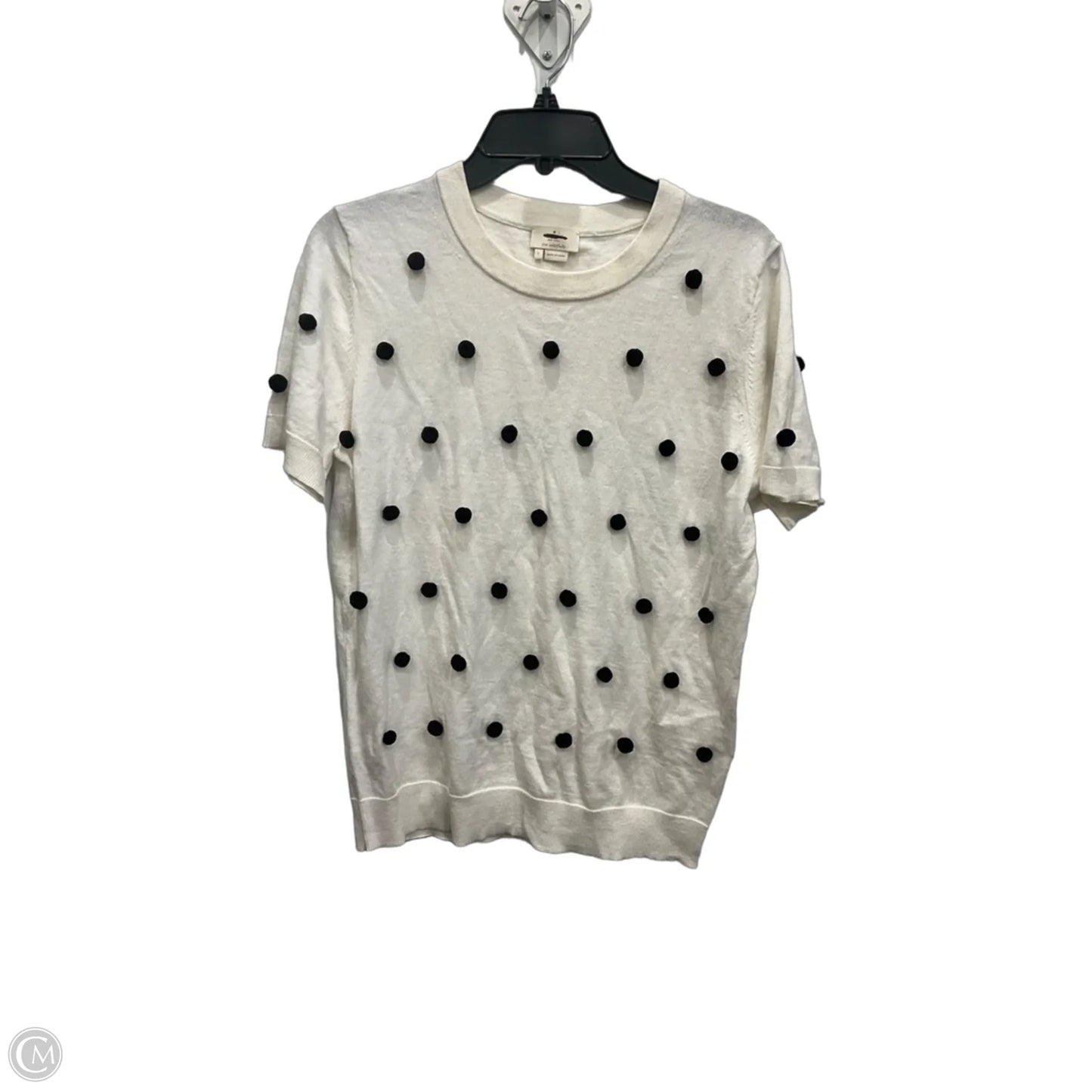 Top Short Sleeve Designer By Kate Spade In Black & White, Size: L