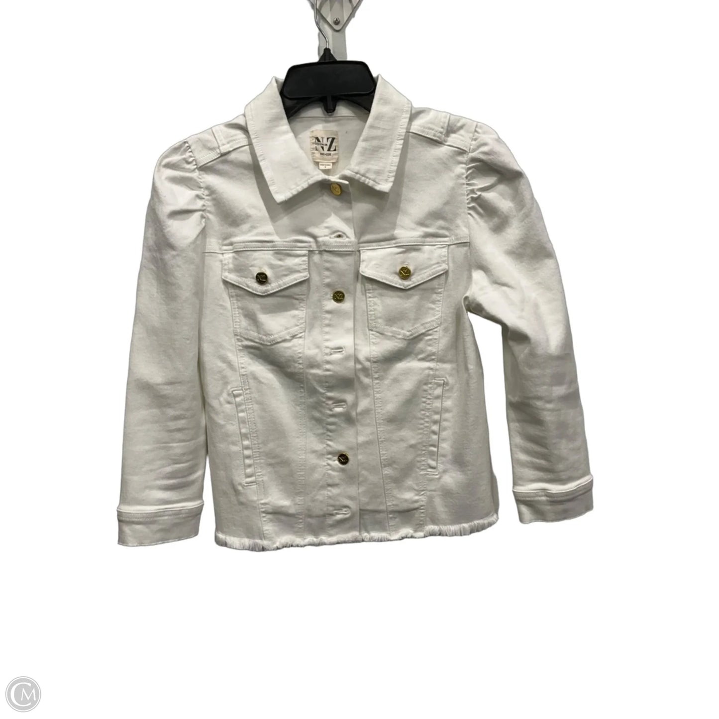Jacket Denim By Nic + Zoe In White Denim, Size: S