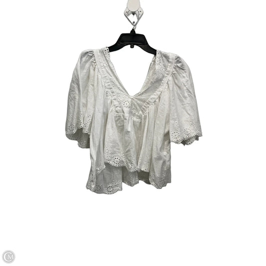 Top Short Sleeve By Free People In White, Size: Osfm