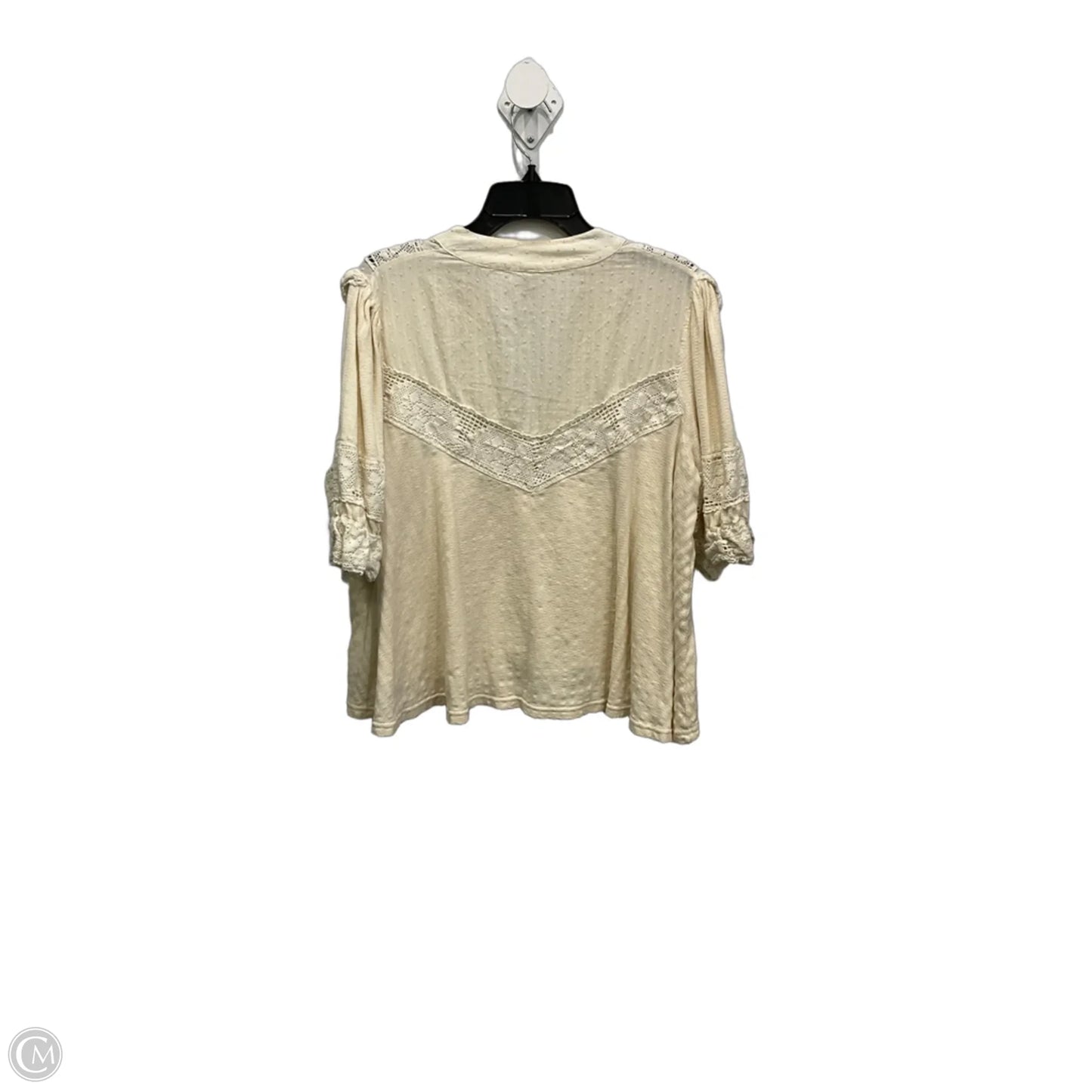 Top Short Sleeve By Free People In Cream, Size: M