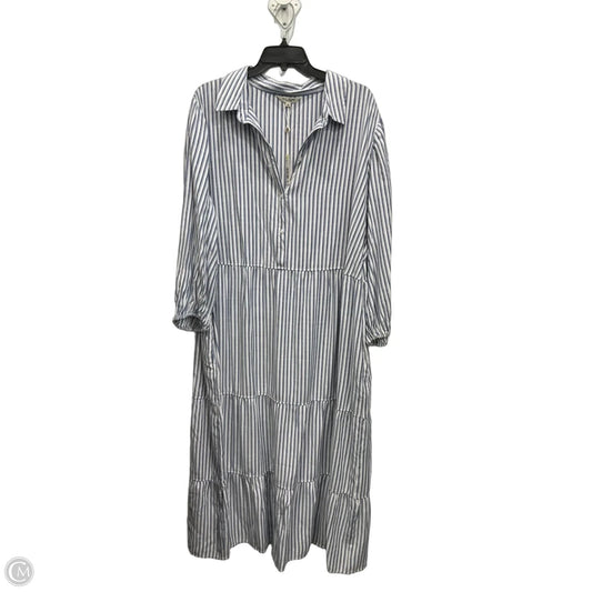 Dress Casual Maxi By Max Studio In Blue & White, Size: 3x