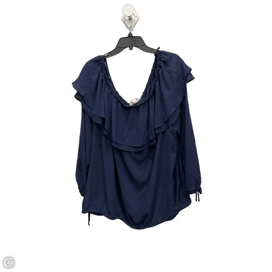 Top Long Sleeve By Michael By Michael Kors In Blue, Size: 3x