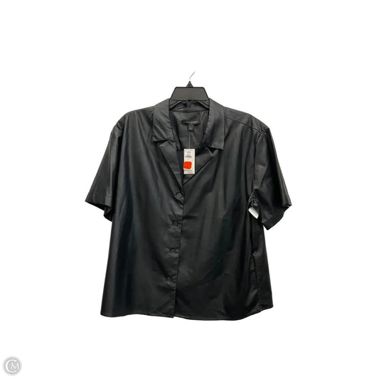 Blouse Short Sleeve By Banana Republic In Black, Size: L