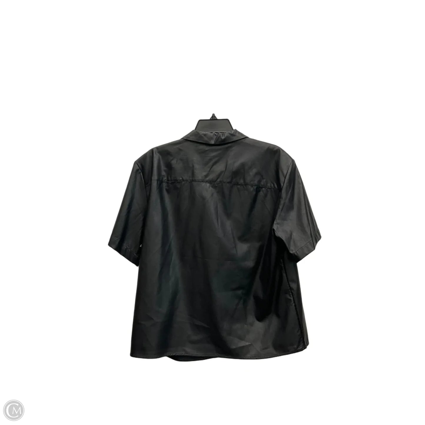 Blouse Short Sleeve By Banana Republic In Black, Size: L