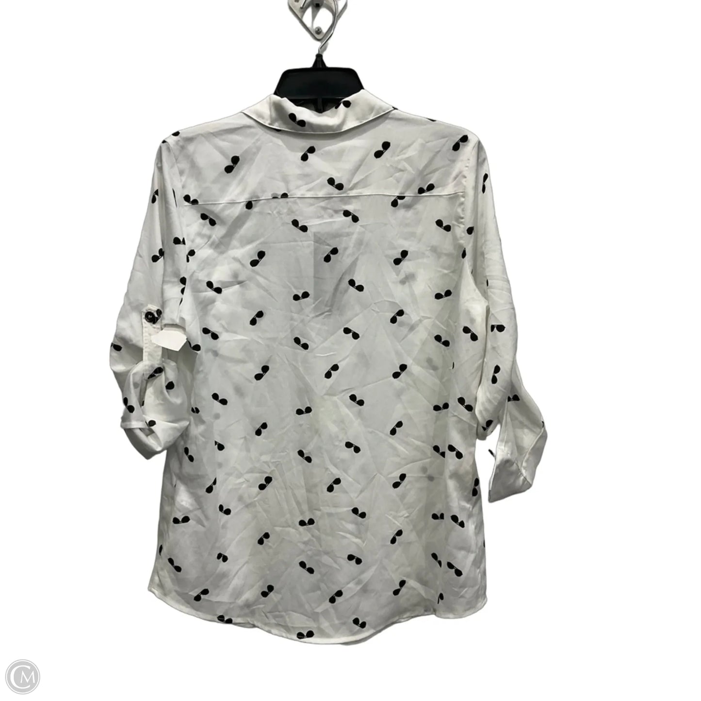 Blouse Designer By Karl Lagerfeld In Black & White, Size: M