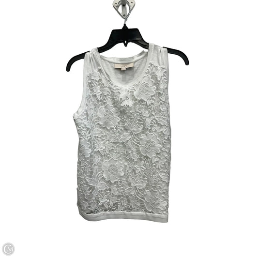 Top Sleeveless By Loft In White, Size: S