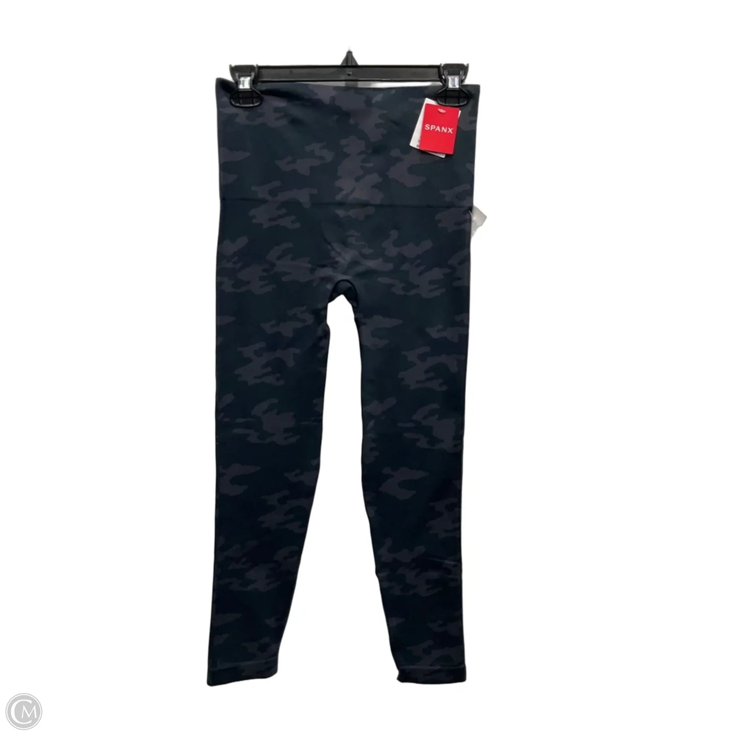 Athletic Leggings By Spanx In Black & Grey, Size: L