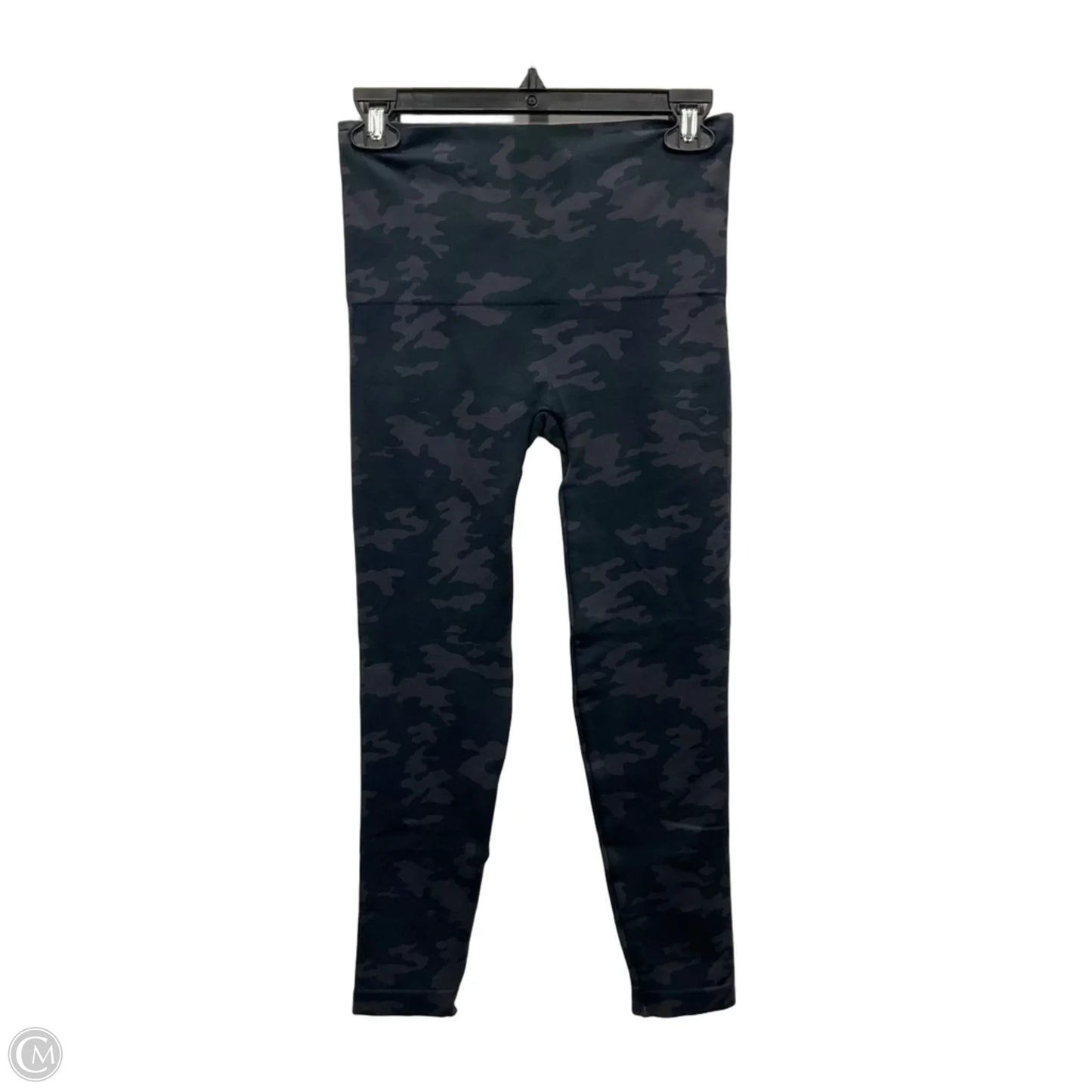 Athletic Leggings By Spanx In Black & Grey, Size: L