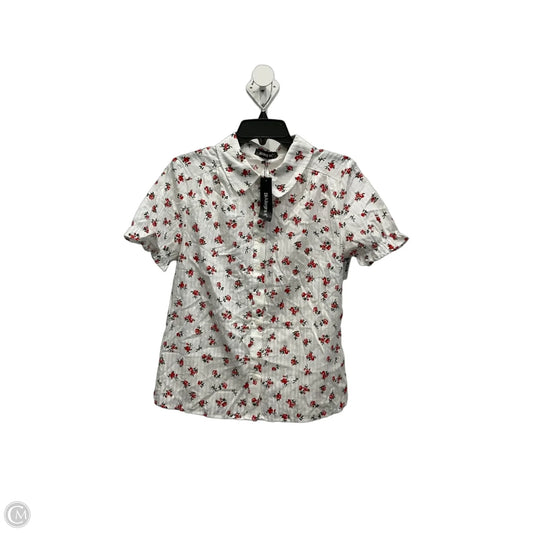 Blouse Short Sleeve By Allegra K In Red & White, Size: S