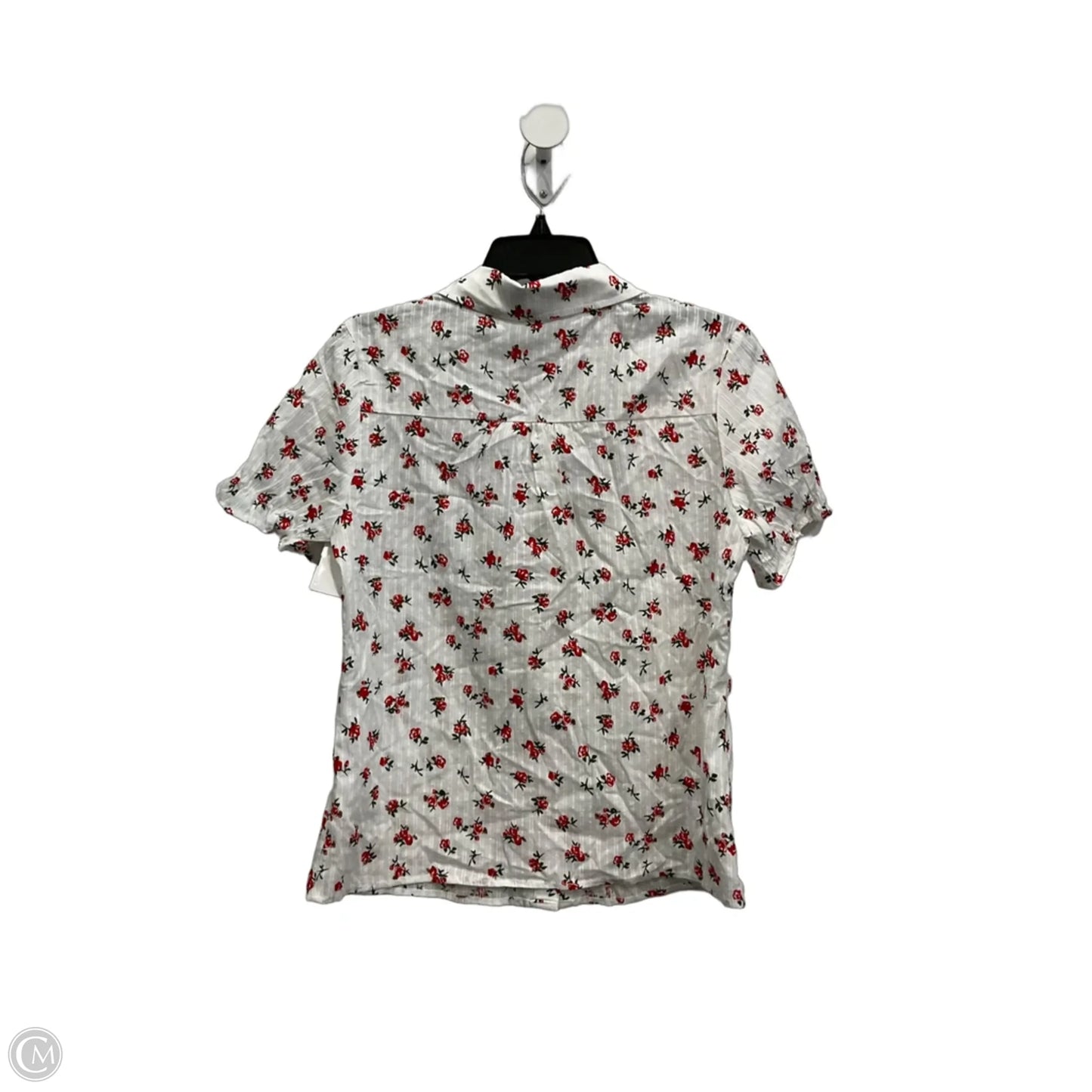 Blouse Short Sleeve By Allegra K In Red & White, Size: S