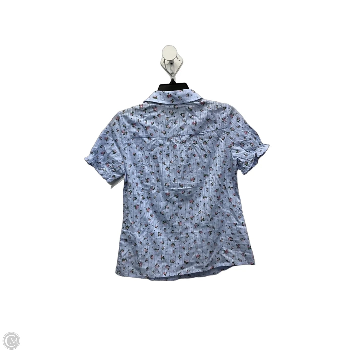 Blouse Short Sleeve By Allegra K In Blue, Size: Xs