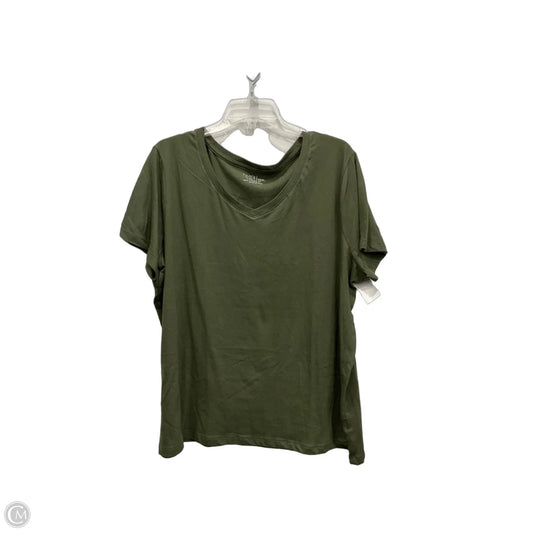 Top Short Sleeve Basic By Time And Tru In Green, Size: 3x