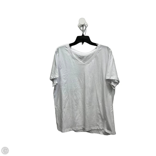 Top Short Sleeve Basic By Time And Tru In White, Size: 3x