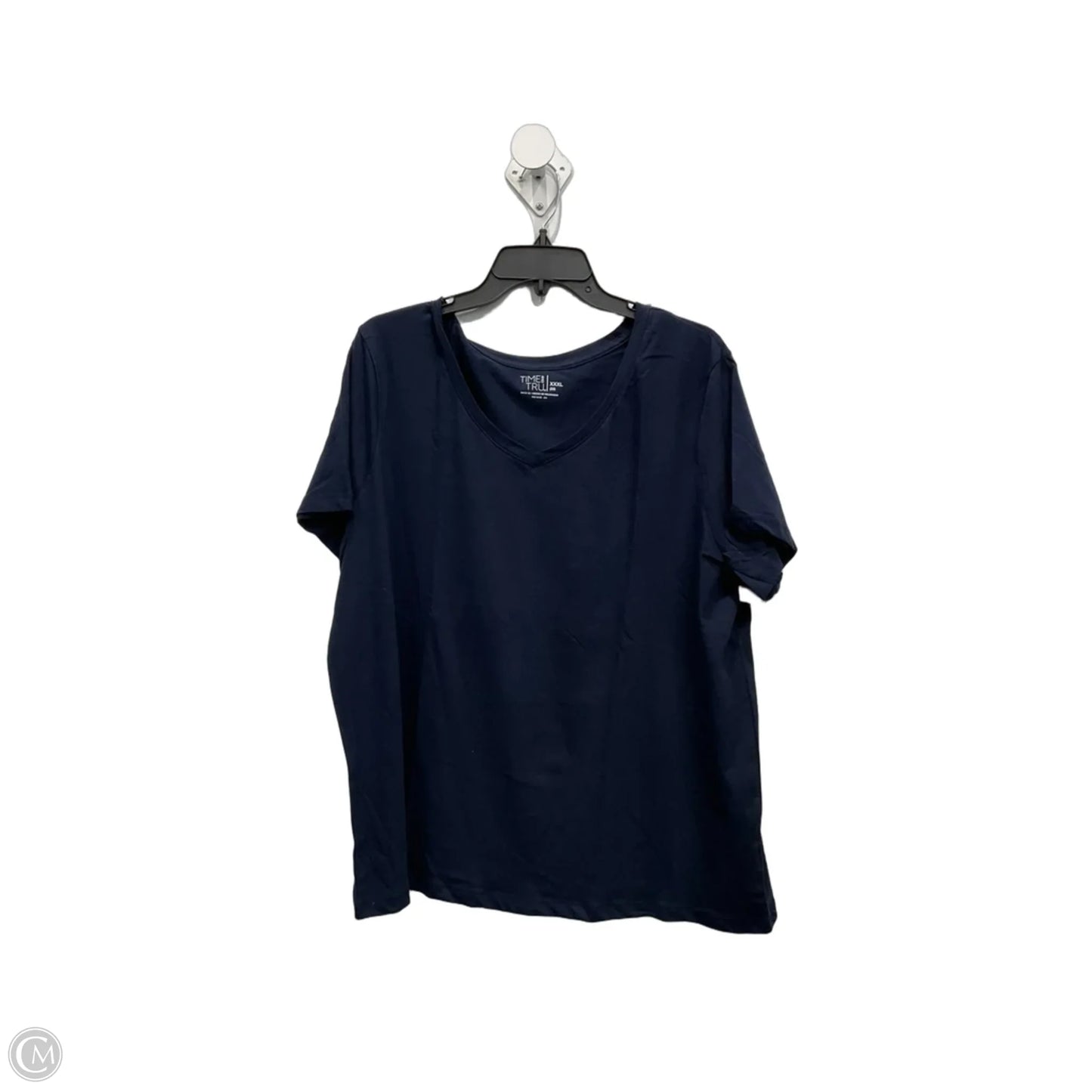 Top Short Sleeve Basic By Time And Tru In Navy, Size: 3x