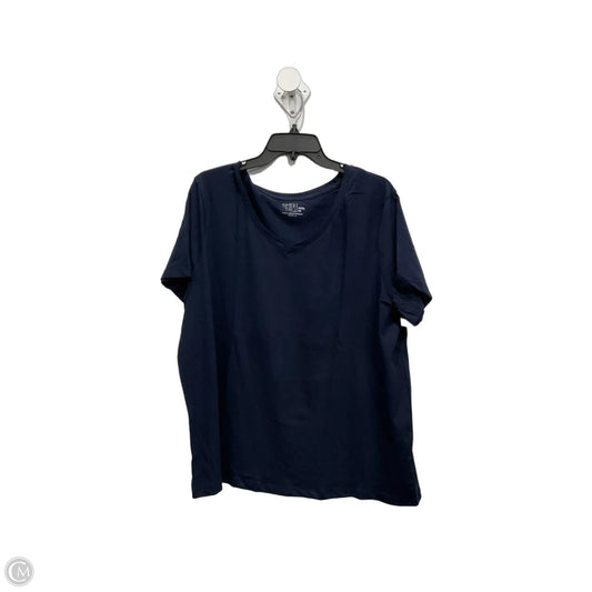 Top Short Sleeve Basic By Time And Tru In Navy, Size: 3x
