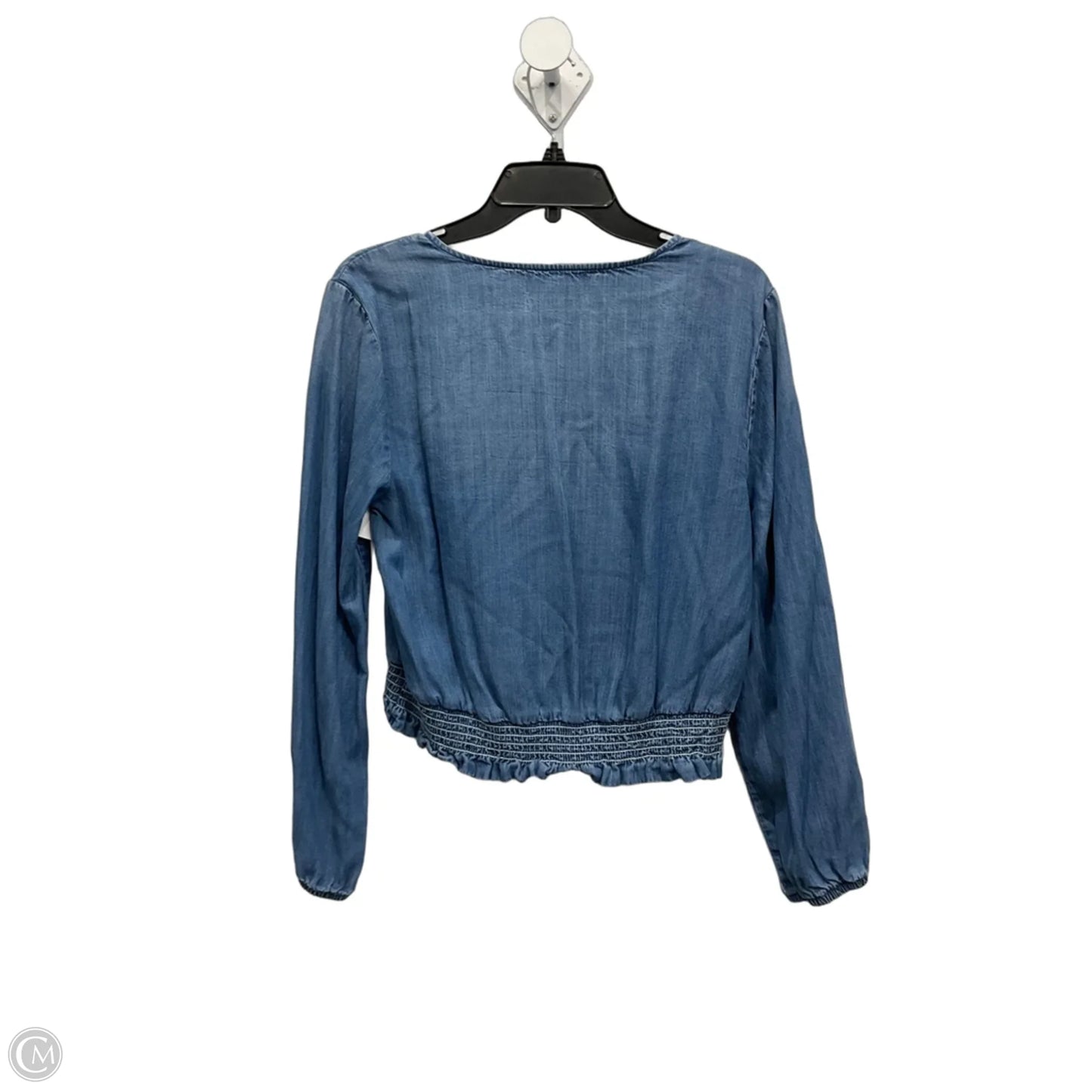 Top Long Sleeve By Cloth & Stone In Blue Denim, Size: M