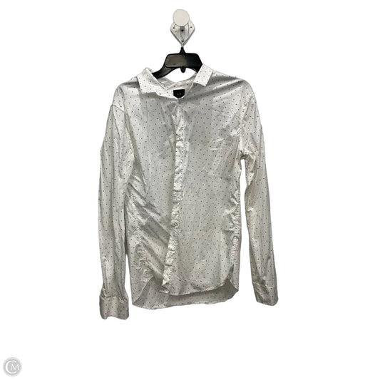 Blouse Long Sleeve By Armani Exchange In Black & White, Size: L