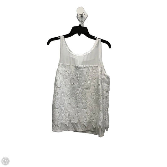 Top Sleeveless By Ann Taylor In White, Size: Mp