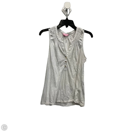 Top Sleeveless Designer By Lilly Pulitzer In White, Size: S