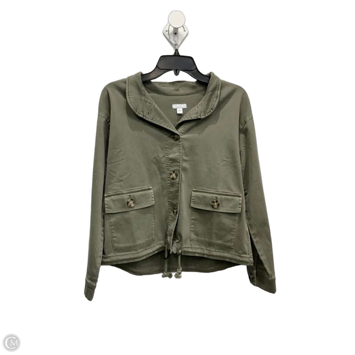 Jacket Denim By J. Jill In Green Denim, Size: Sp