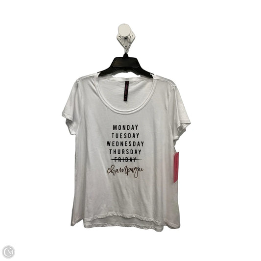 Top Short Sleeve Basic By Betsey Johnson In White, Size: M