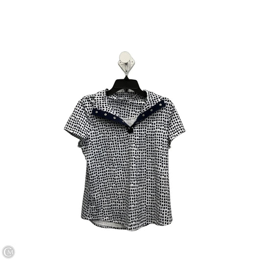 Athletic Top Short Sleeve By Chicos In Blue & White, Size: S