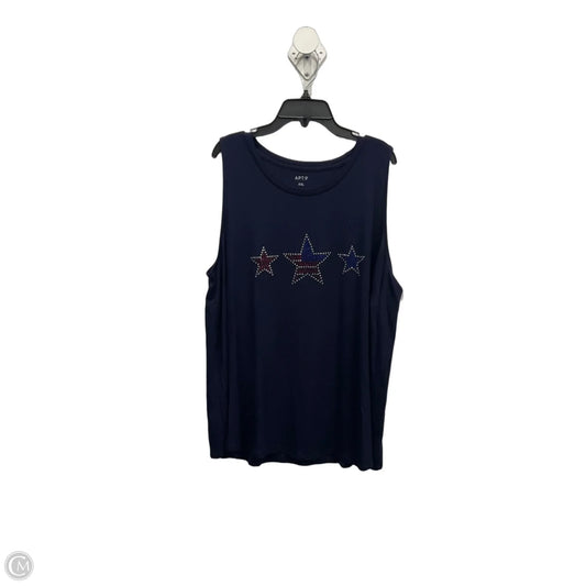 Top Sleeveless By Apt 9 In Blue, Size: Xxl