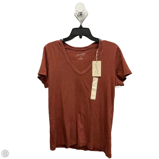 Top Short Sleeve By Universal Thread In Brown, Size: M