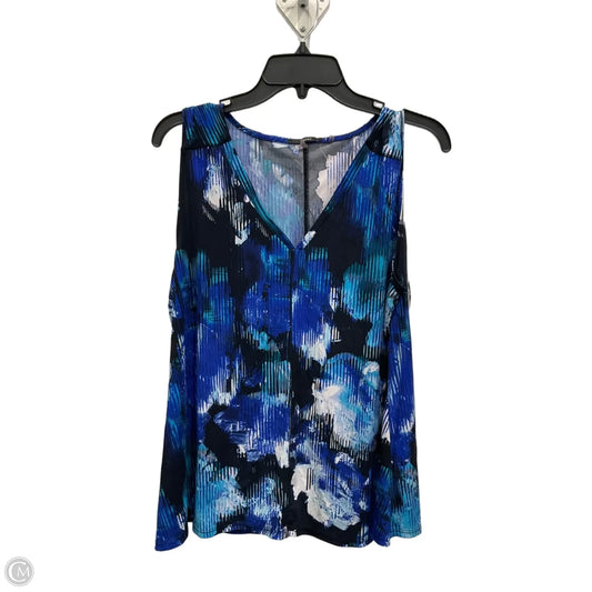 Top Sleeveless By Tahari In Blue, Size: L