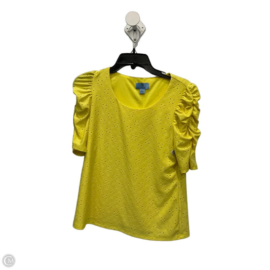Top Short Sleeve By Cece In Yellow, Size: S