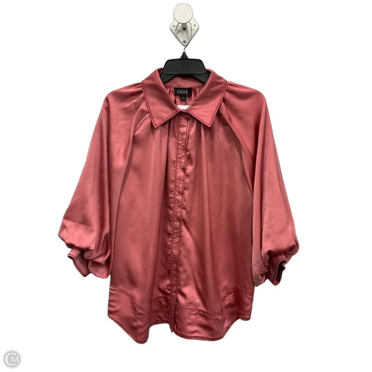 Blouse Long Sleeve By Gigio In Pink, Size: L
