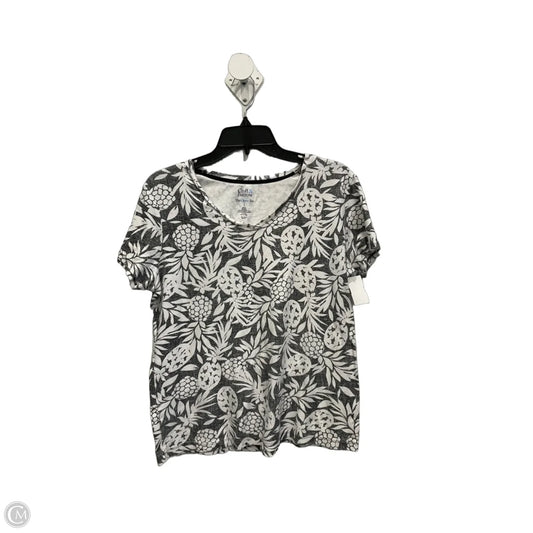 Top Short Sleeve Basic By Croft And Barrow In Grey, Size: L