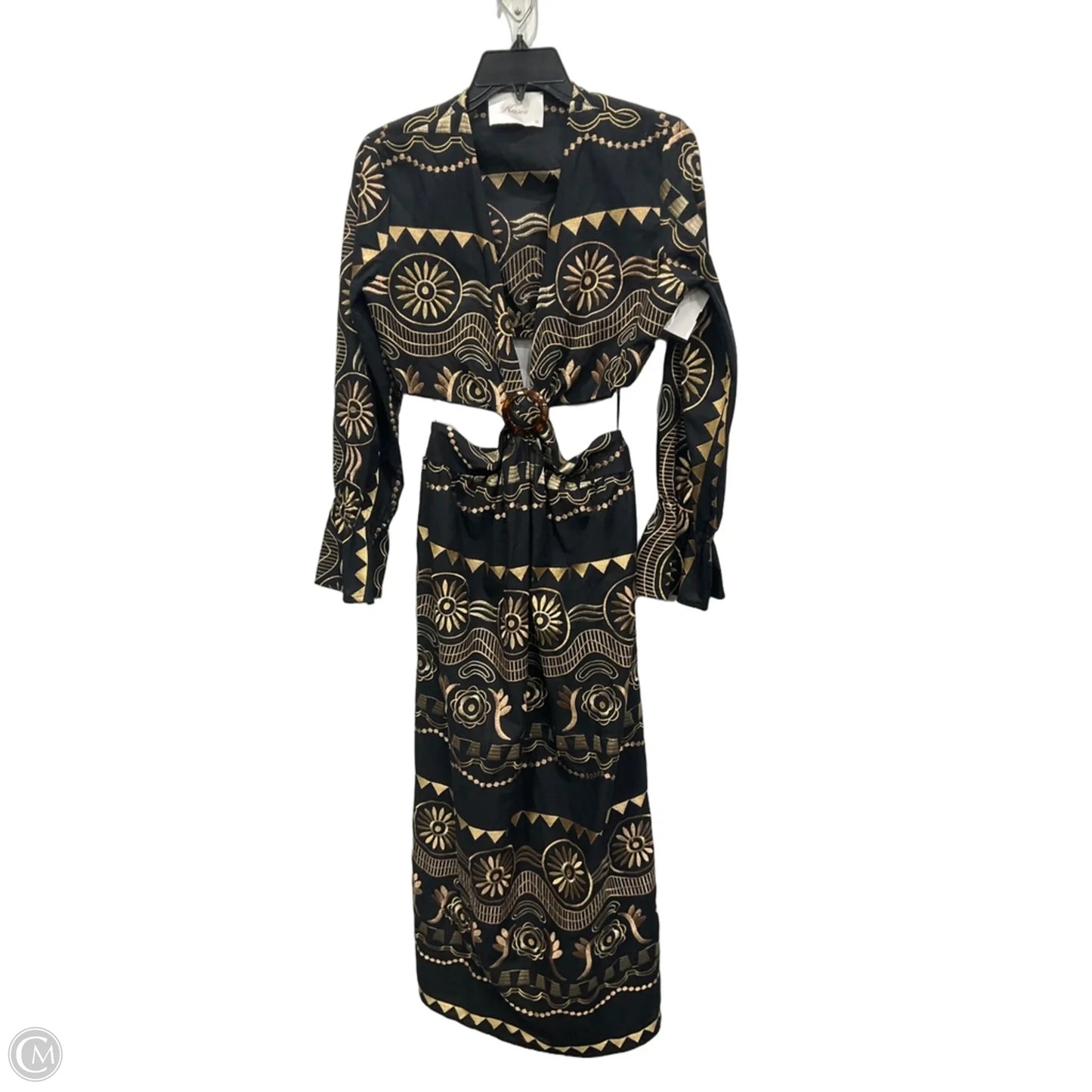 Dress Party Long By Clothes Mentor In Black & Gold, Size: M
