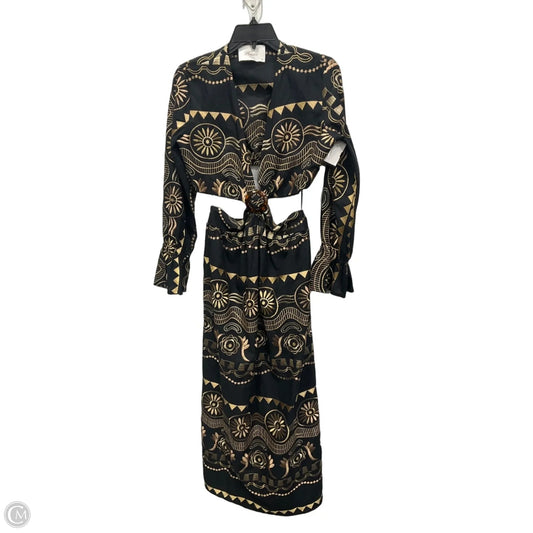 Dress Party Long By Clothes Mentor In Black & Gold, Size: M