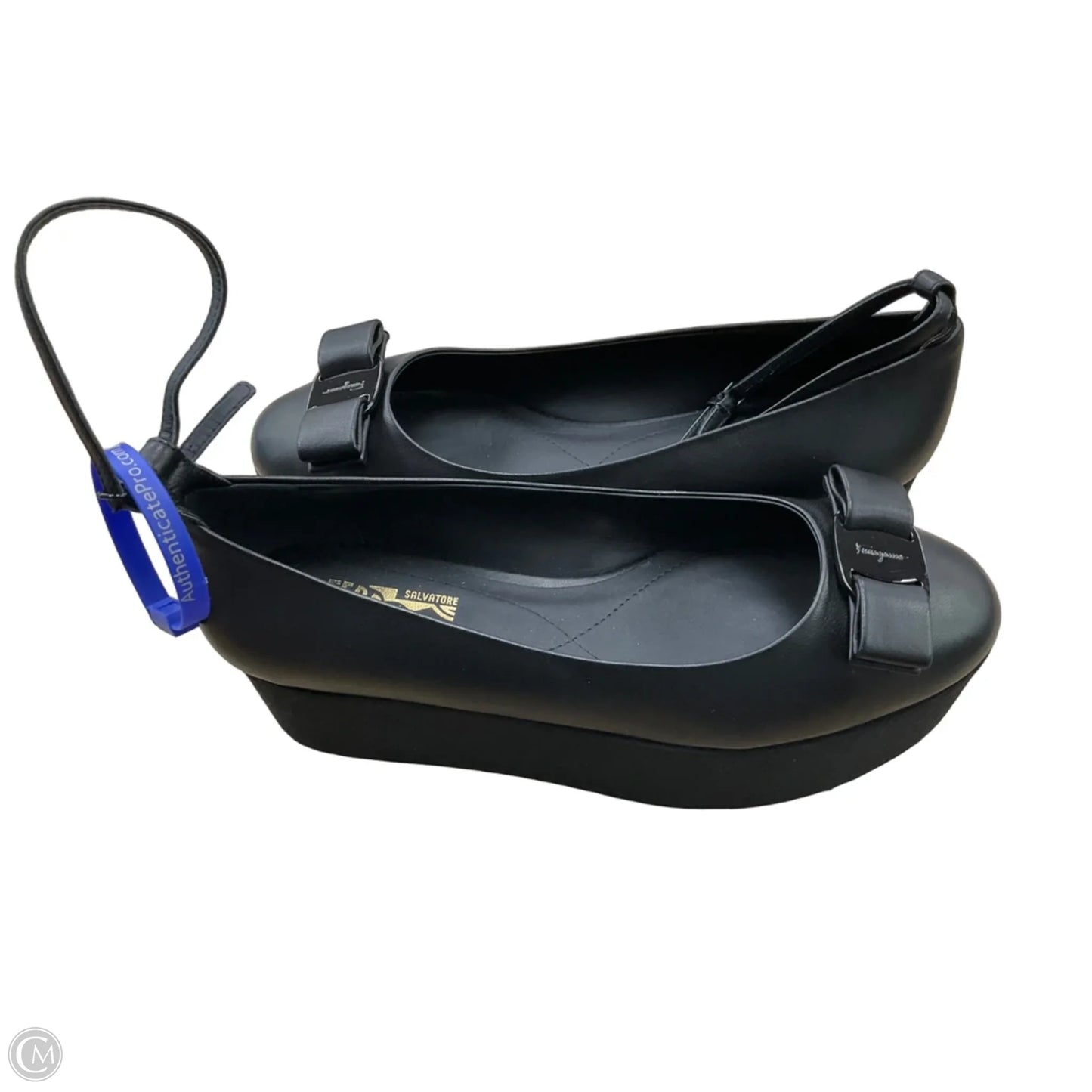 Shoes Luxury Designer By Ferragamo In Black, Size: 8