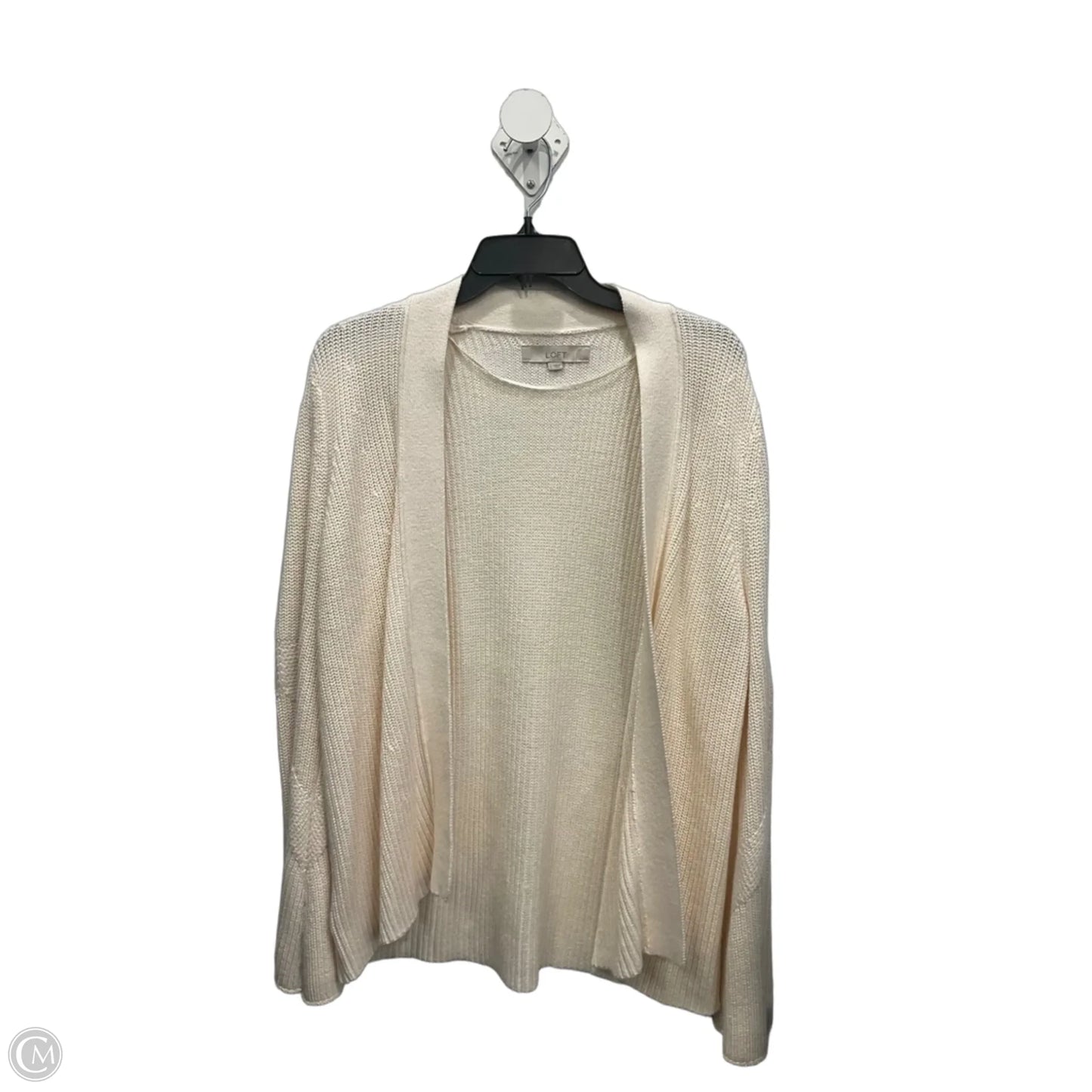 Cardigan By Loft In Cream, Size: L