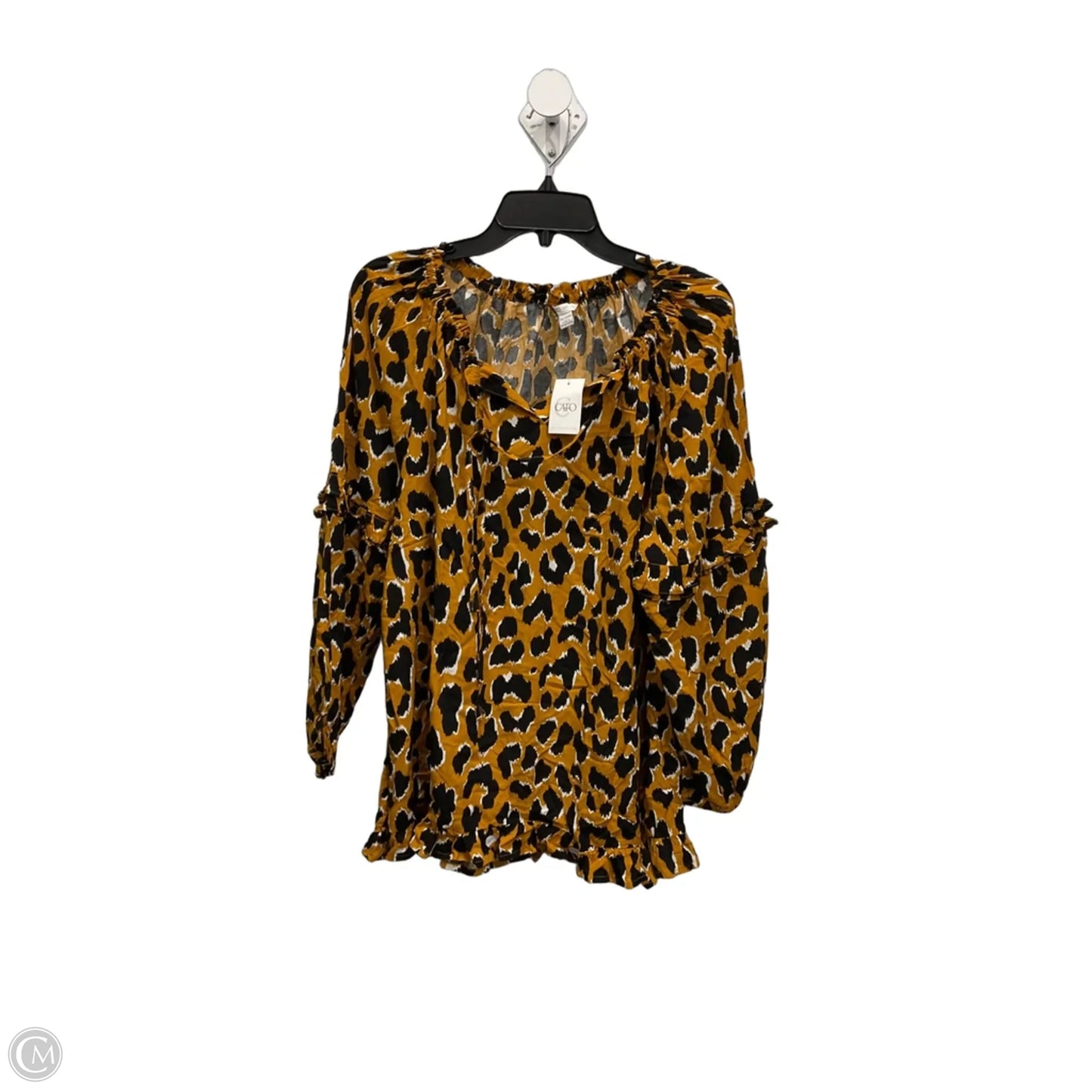 Top Long Sleeve By Cato In Animal Print, Size: Xl