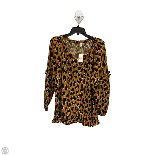 Top Long Sleeve By Cato In Animal Print, Size: Xl