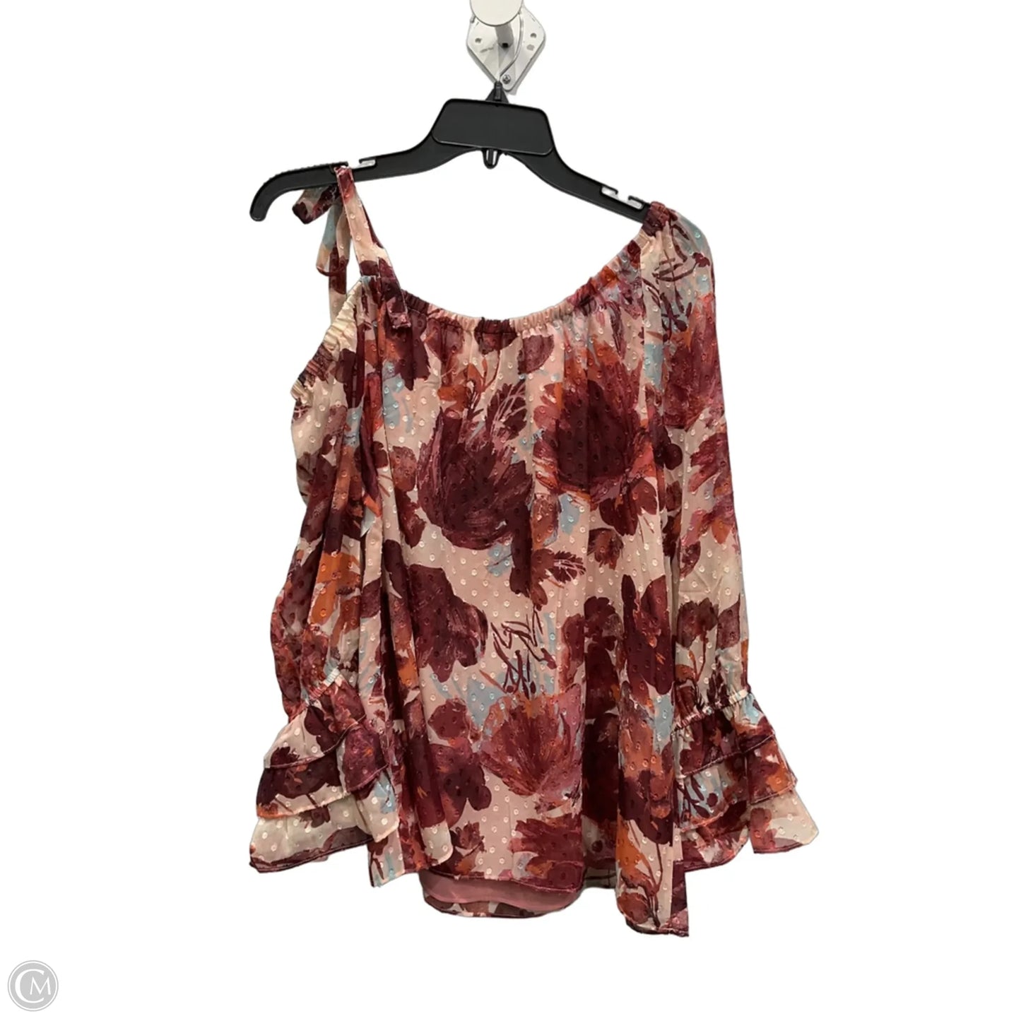 Top Long Sleeve By Cato In Pink & Red, Size: Xl