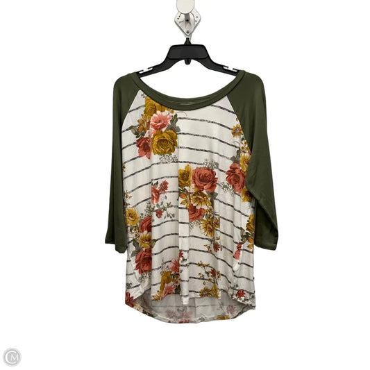 Top 3/4 Sleeve By Maurices In Floral Print, Size: Xl