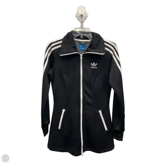 Athletic Jacket By Adidas In Black & White, Size: S