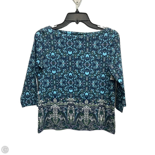 Top 3/4 Sleeve By Talbots In Blue, Size: S
